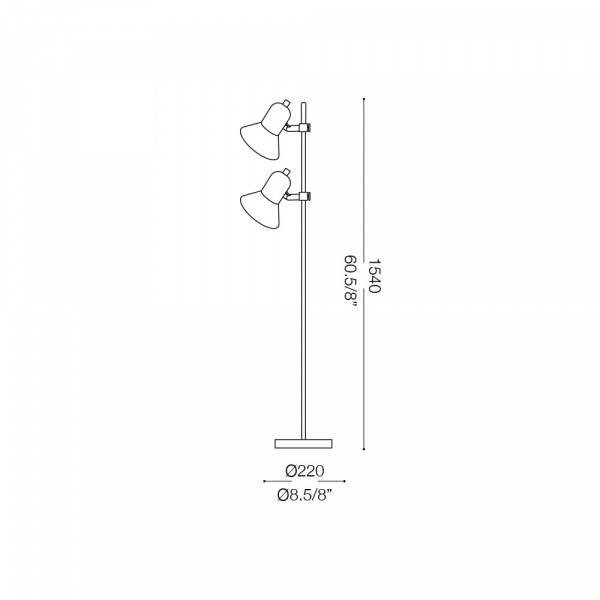 Ideal Lux POLLY PT2 Piantana In Metallo Cromato