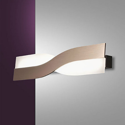 Fabas Luce - Decorative - Riace LED AP L - Design Wandleuchte - Bronzefarben/Weiß - LS-FL-3425-26-179 - Warmweiss - 3000 K - Diffused