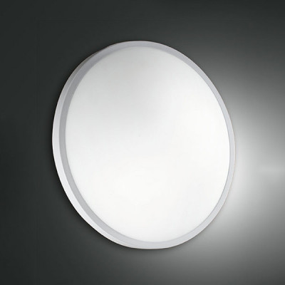 Fabas Luce - Geometric - Plaza PL L LED - Große runde Design Wandlampe und Deckenleuchte - Weiß - LS-FL-3566-65-102 - Warmweiss - 3000 K - Diffused