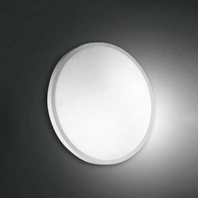 Fabas Luce - Geometric - Plaza PL S LED - Kleine runde Design Wandlampe und Deckenleuchte - Weiß - LS-FL-3566-61-102 - Warmweiss - 3000 K - Diffused