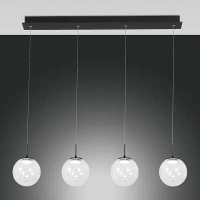 Fabas Luce - Soft - Ariel SP 4L Linear - Designer Kronleuchter mit vier Lichtern - Transparent - LS-FL-3770-48-372 - Dynamic White - Diffused
