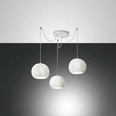 Fabas Luce - Soft - Corvara SP 3L Linear - Designer Pendelleuchte mit drei Leuchten - Weiß - LS-FL-3531-47-102