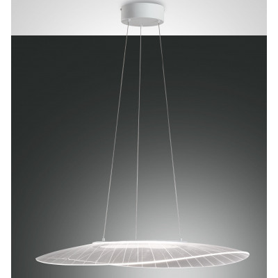 Fabas Luce - Vela - Vela SP M LED - Moderne Pendelleuchte - Weiß - LS-FL-3625-45-102 - Warmweiss - 3000 K - Diffused