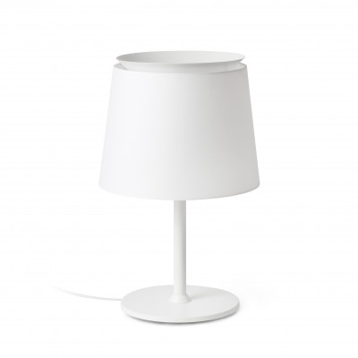 Faro - Indoor - Sweet - Savoy TL - Moderne Tischlampe mit Lampenschirm - Weiß/Weiß - LS-FR-20304-20313