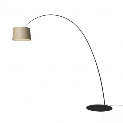 Foscarini - Twiggy - Twiggy Elle Wood PT - Stehlampe mit Lampenschirm aus Holz - Schwarz - LS-FO-FN159013W1_50 - Superwarm - 2700 K - Diffused