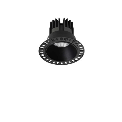 Ideal Lux - Downlights - Game Trimless FA Round - Einbaustrahler ohne 1 Lichtrahmen - Matt Schwarz - LS-IL-319650 - Warmweiss - 3000 K - 36°