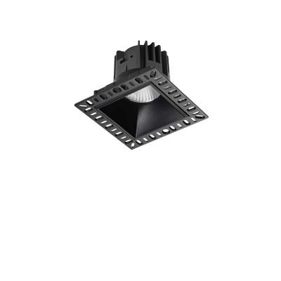 Ideal Lux - Downlights - Game Trimless FA Square - Einbaustrahler ohne 1 Lichtrahmen - Matt Schwarz - LS-IL-319674 - Warmweiss - 3000 K - 36°