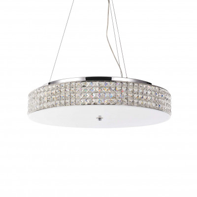Ideal Lux - Diamonds - Roma SP12 - Leuchter mit rundem Diffusor und Kristallen - Chrom - LS-IL-093062