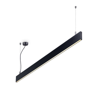 Ideal Lux - Office - Linus SP - Lineare Pendelleuchte - Schwarz - LS-IL-241975 - Warmweiss - 3000 K - Diffused
