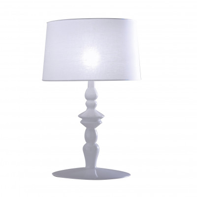Karman - Ali & Baba - Ali & Baba TL - Tischlampe mit Lampenschirm aus Leinen - Weiß glanzend/Weiß - LS-KR-C1016BS