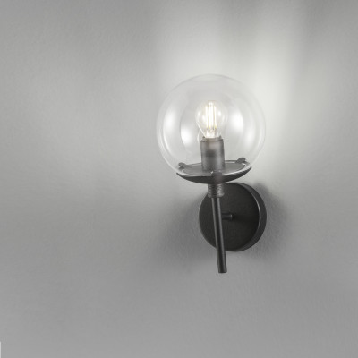 Metal Lux - Bubble - Global AP S - Metallwandlampe mit Lampenschirm - Schwarz - LS-ML-262-015-03
