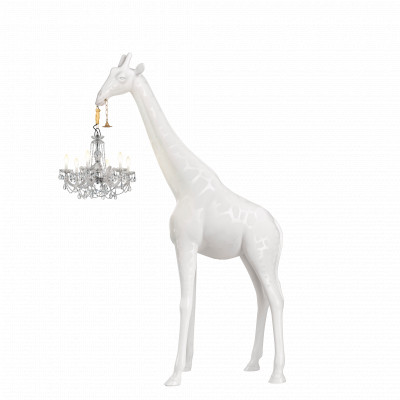 Qeeboo - Animals  - Giraffe in Love M PT Outdoor - Stehleuchte für den Außenbereich - Weiß - LS-QB-19004WH - Superwarm - 2700 K - Diffused