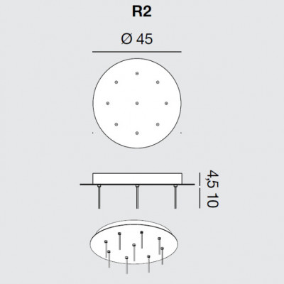 Rotaliana - Furin - Furin R2 - Runde Deckenrosette für neun Lampen - Weiß - LS-RO-AFUR200002