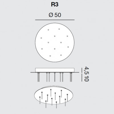Rotaliana - Furin - Furin R3 - Runde Deckenrosette für zwölf Lampen - Weiß - LS-RO-AFUR300002