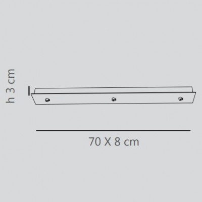 Sikrea - Zubehör - Rosone Rec 3L - Deckenrosette für drei Lampen