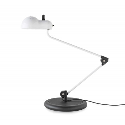 Stilnovo - Vintage - Topo TL base - Farbige Schreibtischlampe - Weiß glanzend/Schwarz - LS-LL-9076