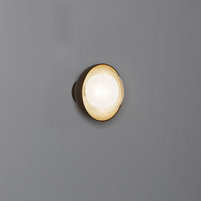Tooy - Ball - Muse AP S - Lampe mit Diffusor aus Metall und Glas - Schwarz/Goldfarben - LS-TO-554.71.C74-C41