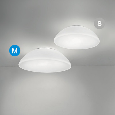 Vistosi - Dome - Infinita AP PL 53 LED - Wandleuchte oder Designer Deckenleuchte - Weiß satiniert - LS-VI-PPINFIN0012J13E - Warmweiss - 3000 K - Diffused