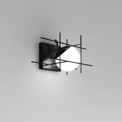 Vistosi - Modern Light - Plot Frame AP - Wandleuchte im modernen Design - Weiß glanzend/Schwarz - LS-VI-PLOTFAP1--009NEOBCLUL221CE - Superwarm - 2700 K - Diffused