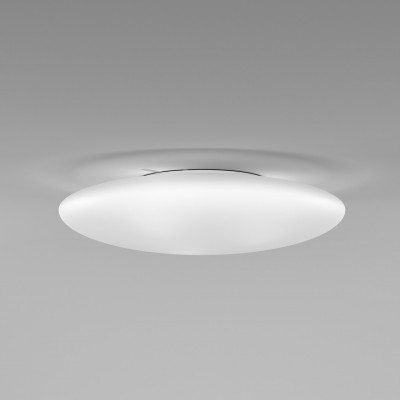 Vistosi - Round ceiling - Saba AP PL 60 - Wandleuchte/Deckenleuchte aus weißem Glas - Weiß satiniert - LS-VI-SABAPP60-000BC-BCSTE270CE