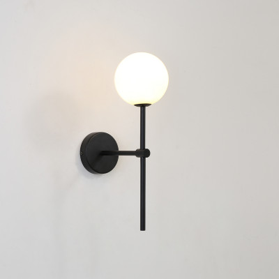 ACB - Sphere lamps - Doris AP - Wall light with sphere diffusor - Black / opal glass - LS-AC-A38201N