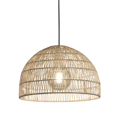 ACB - Lamps made from natural materials - Evens SP - suspension lamp with woven diffuser - Black / rattan - LS-AC-C3930082NA