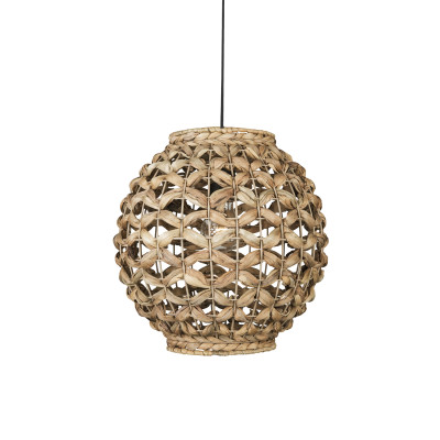 ACB - Lamps made from natural materials - Lennis SP - suspension lamp with woven diffuser - Black / neutral beige - LS-AC-C3928082NA