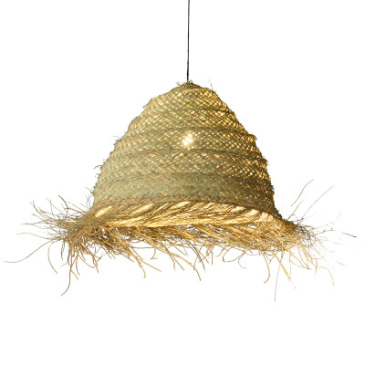 ACB - Lamps made from natural materials - Samira SP - suspension lamp with woven diffuser - Neutral beige - LS-AC-C393250NA