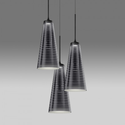 Artemide - Conical Collection - Look at Me 21 Cluster - Chandelier three light - Black - LS-AR-1452010APP - Warm white - 3000 K - Diffused