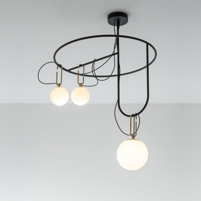 Artemide - NH - NH S4 Circulaire SP - Chandelier three sphere - Black/Gold - LS-AR-1278010A