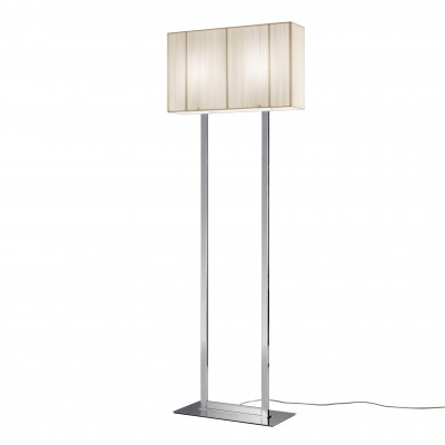 Axolight - Clavius - Clavius PT - Floor lamp with lampshade - Chrome/White - LS-AX-PTCLAVIUBCCRE27