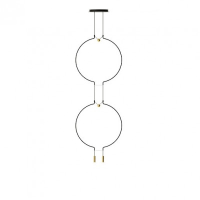 Axolight - Thin - Liaison Double L2 SP LED - Design chandelier - Black/Gold - LS-AX-SPLIADG2NEOOLED - Warm white - 3000 K - 40°