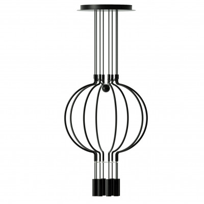 Axolight - Thin - Liaison S8 SP LED - Small design chandelier - Black - LS-AX-SPLIAIP8NENELED - Warm white - 3000 K - 40°