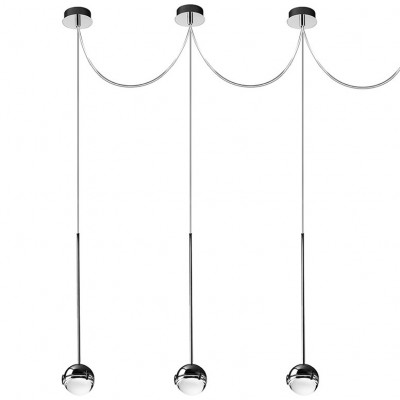 Cini&Nils - Sferico&Convivio  - Convivio SP multipla - Design ceiling lamp for composition - Chrome - LS-CN-00884