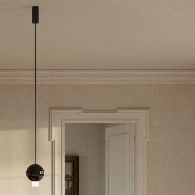 Elesi Luce - Gaia - Medusa SP S LED - Lamp with metal and glass diffusor - Glossy black - Diffused
