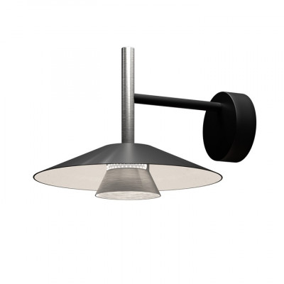 Elesi Luce - Iconic&Narciso - Narciso AP LED - Metal wall lamp with lampshade - Aluminum/black - Diffused