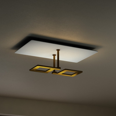 Elesi Luce - Riflessi - Like Q PL L LED - Ceiling lamp with a geometric design - Gold/White - LS-EL-04607OSDHXXBB - Super warm - 2700 K - Diffused