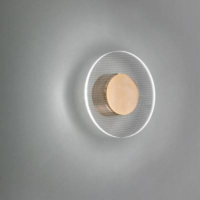 Elesi Luce - Transparency - Air AP XS LED - Circle contemporary wall light - Satined brass - LS-EL-03401OSXHXXXX - Super warm - 2700 K - Diffused