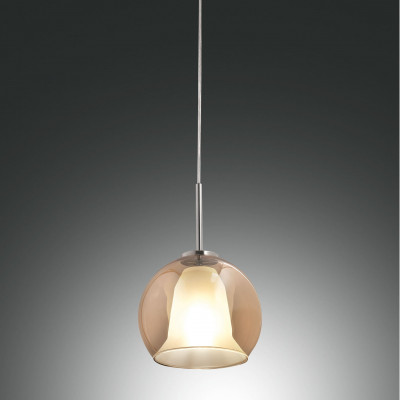 Fabas Luce - Classic Vintage - Bretagna SP 1L S - Chandelier with glass diffusion - Amber - LS-FL-3599-40-125