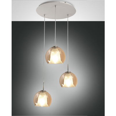 Fabas Luce - Classic Vintage - Bretagna SP 3L - 3 lights design chandelier - Amber - LS-FL-3599-47-125
