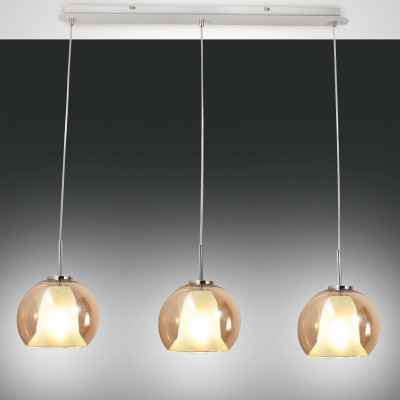 Fabas Luce - Classic Vintage - Bretagna SP 3L lineare - Linear chandelier with ten light - Amber - LS-FL-3599-49-125