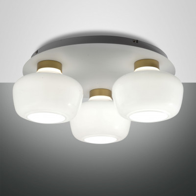 Fabas Luce - Classic Vintage - Kino PL 3L - Round ceiling lamp with three lights - White - LS-FL-3767-65-102 - Warm white - 3000 K - Diffused