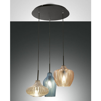 Fabas Luce - La Mia Luce - Olbia SP 3L Round - Round chandelier with three lights - Multicolor - LS-FL-3725-47-363