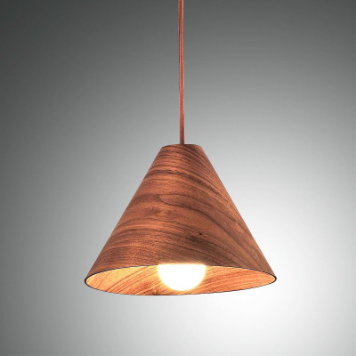 Fabas Luce - Material - Esino SP S - Chandelier with wooden diffuser - Nut-wood - LS-FL-3630-40-130