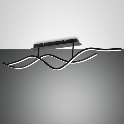 Fabas Luce - MultiLight - Sinuo PL - Ceiling light linear design - Black - LS-FL-3666-65-101 - Warm white - 3000 K - Diffused