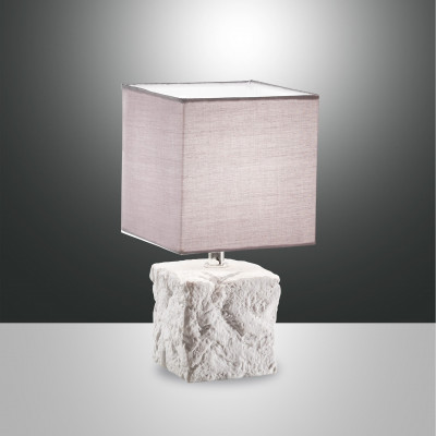 Fabas Luce - Night - Adda TL - Table lamp with textile lampshade - White - LS-FL-3612-30-102