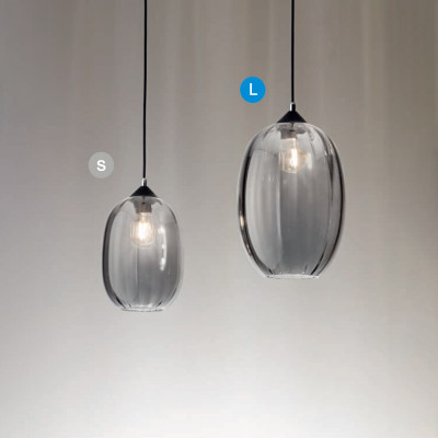 Fabas Luce - Soft - Infinity SP L - Bloe glass chandelier - Fumé - LS-FL-3519-45-126