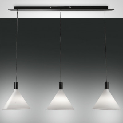 Fabas Luce - Soft - Vincent SP 3L Linear - Linear chandelier 3 light - White/Black - LS-FL-3665-48-102