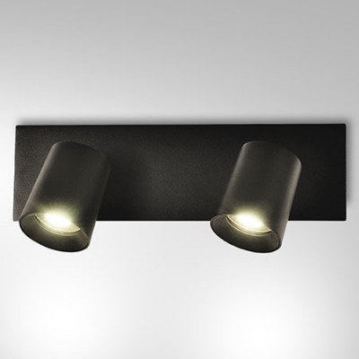 Fabas Luce - Soul - Modo AP 2L anelli - Applique with two adjustable spotlights - Black - LS-FL-3451-82-101