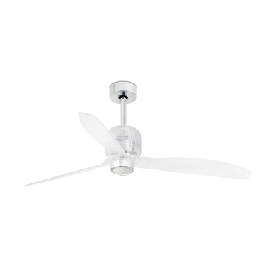 Faro - Indoor - Ceiling fans - Decofan LED VE - Fan with light - Chrome/Trasparent - LS-FR-33394D-9 - Warm white - 3000 K - Diffused